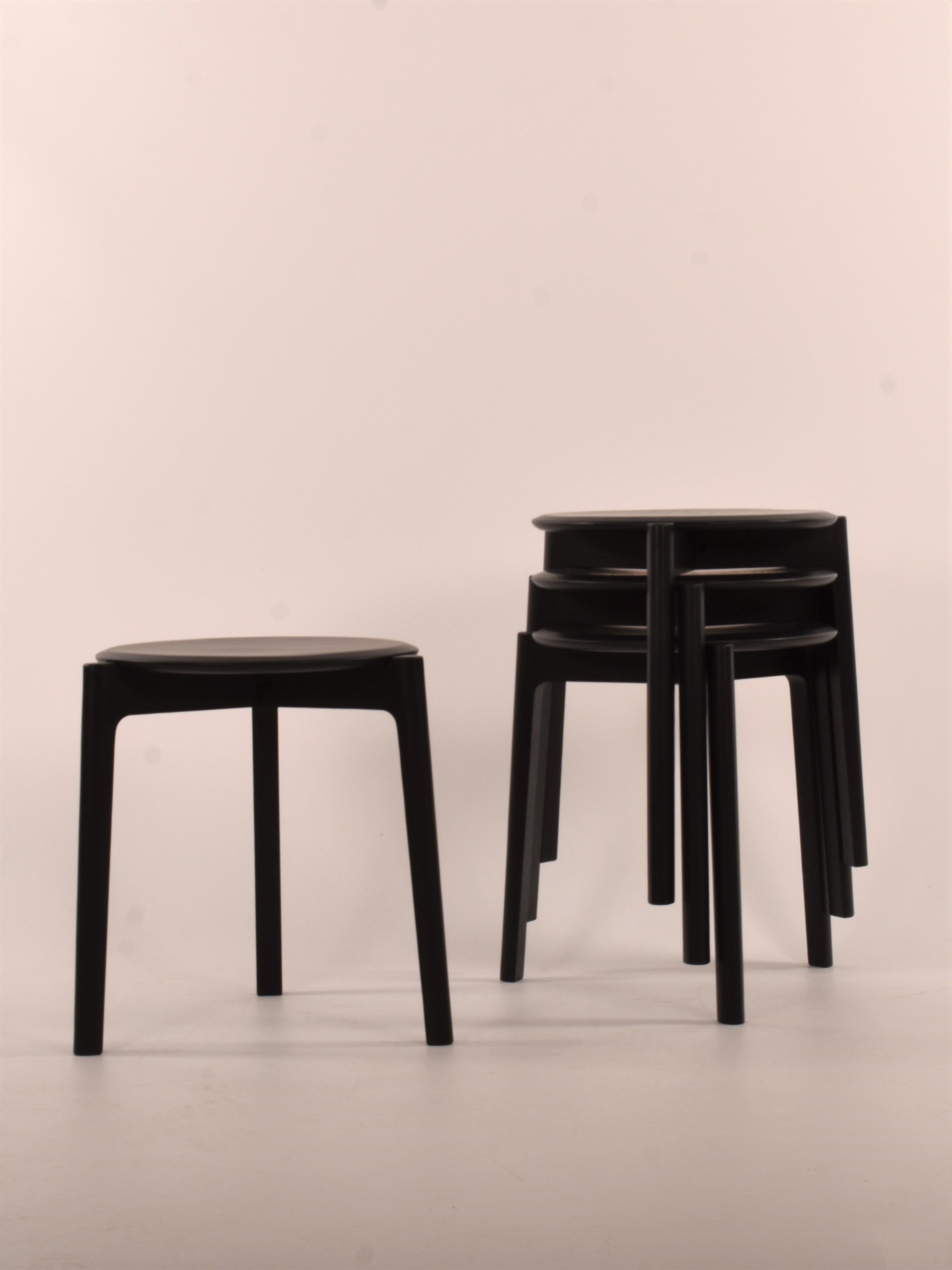 black stacking stool