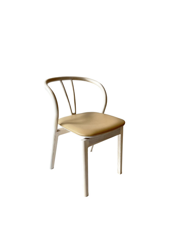 Image of Flow Chair - in NM Ash & Leather L40554