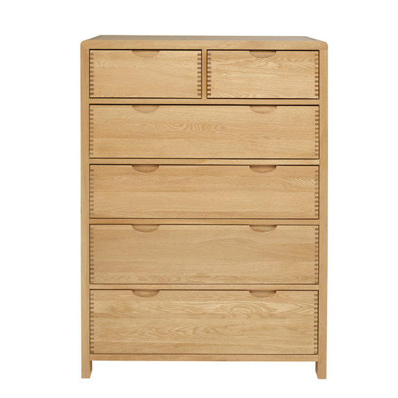 Image of Bosco 6 Drawer Tall Wide Chest in CM Oak