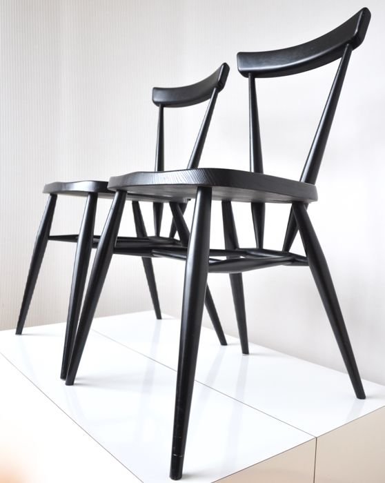 ercol stacking chair black