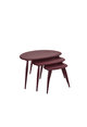 Ercol Pebble  Nest Of Tables in MR Maroon