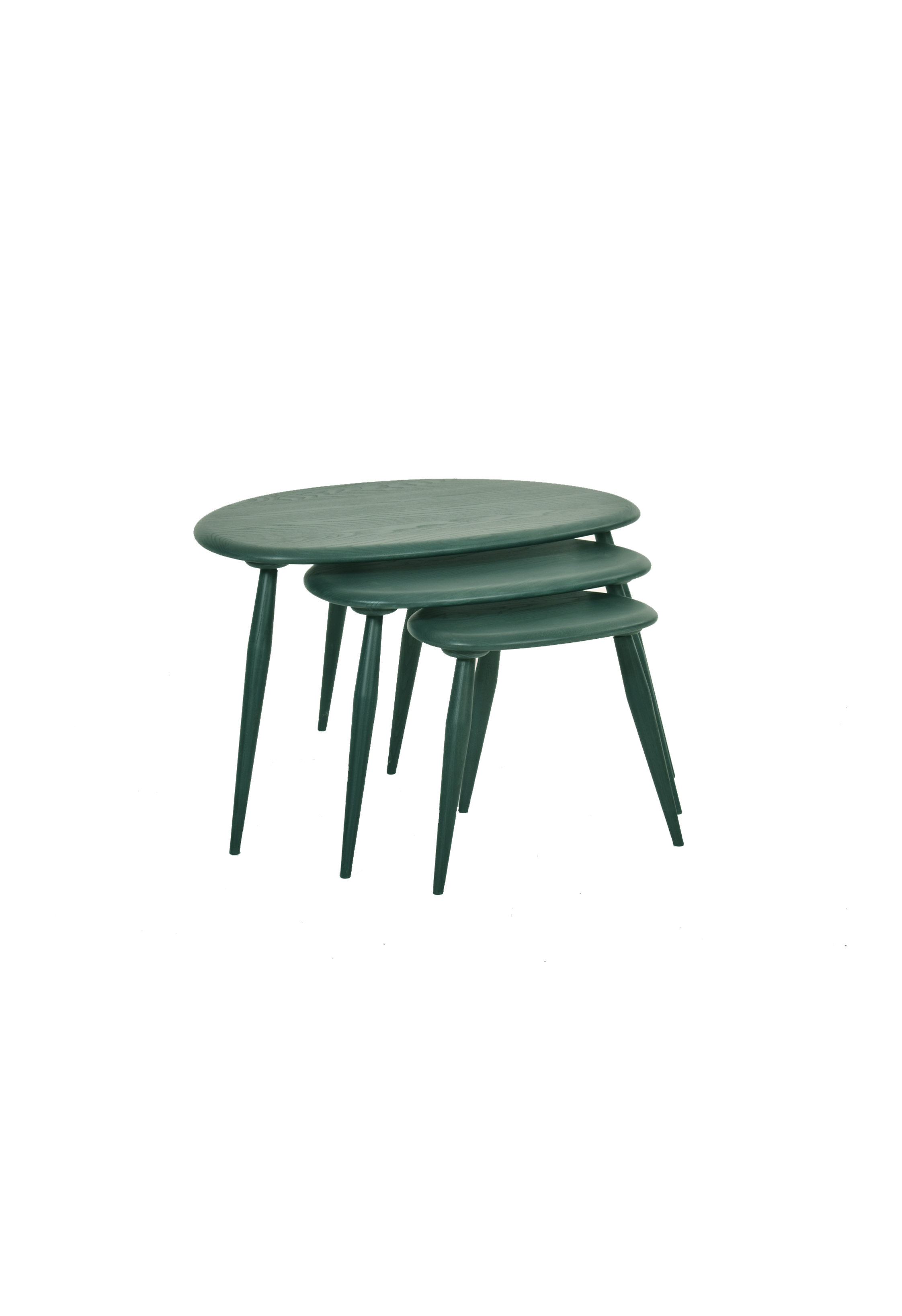 Pebble Nest of Tables in Teal | ercol Furniture Pebble Nest of Tables in Teal | ercol Furniture
