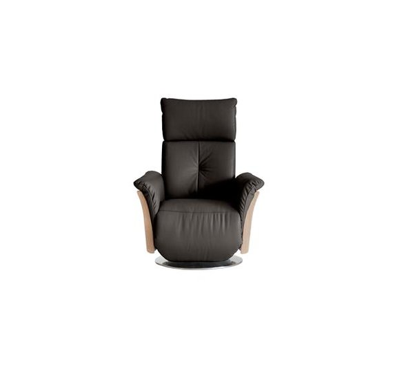 Image of Ginosa Recliner in CM Oak & Black Leather L900