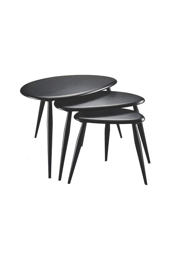 Image of Pebble Nest of Tables in Black