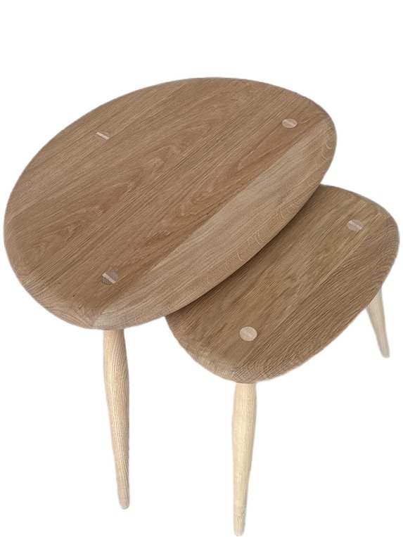Image of Nest Of Two Tables with CM Oak Tops & CM Ash Legs