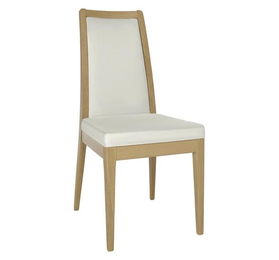 Image of Romana Padded Back Dining Chair in CM & Cream Leather L804