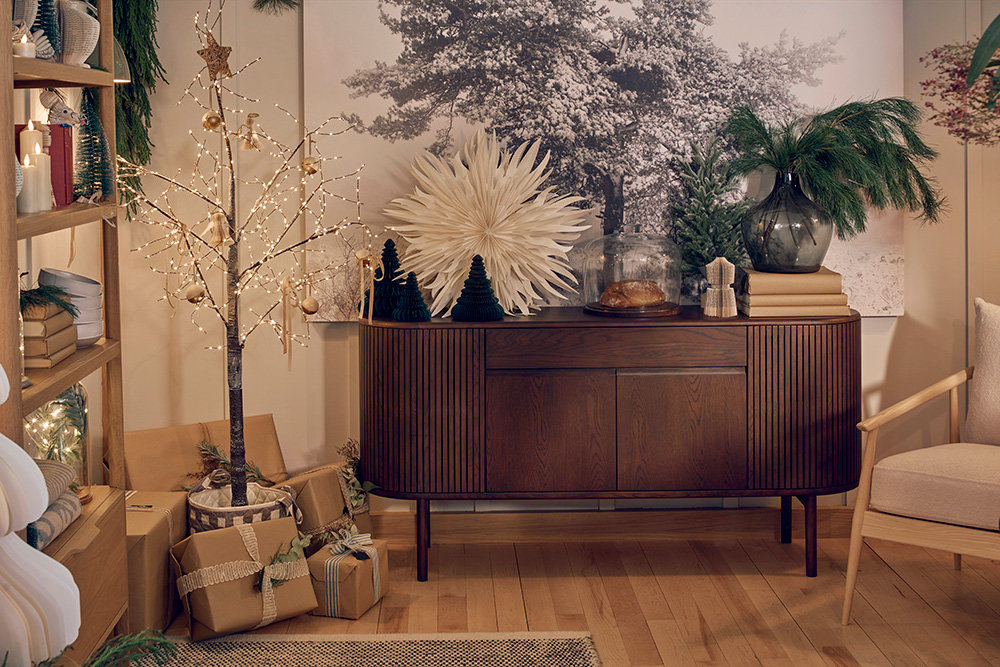 Siena sideboard styled for Christmas