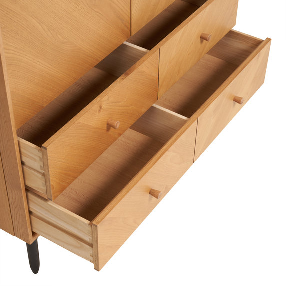 Image of Monza Double Wardrobe in Patina Oak & Black
