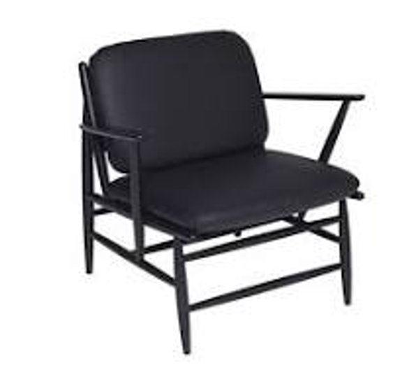 Image of Von Armchair in Black & Black Leather L101