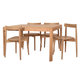 Mia Compact Extending Table in Oak  & Four Lara Chairs in OA Oak Stain