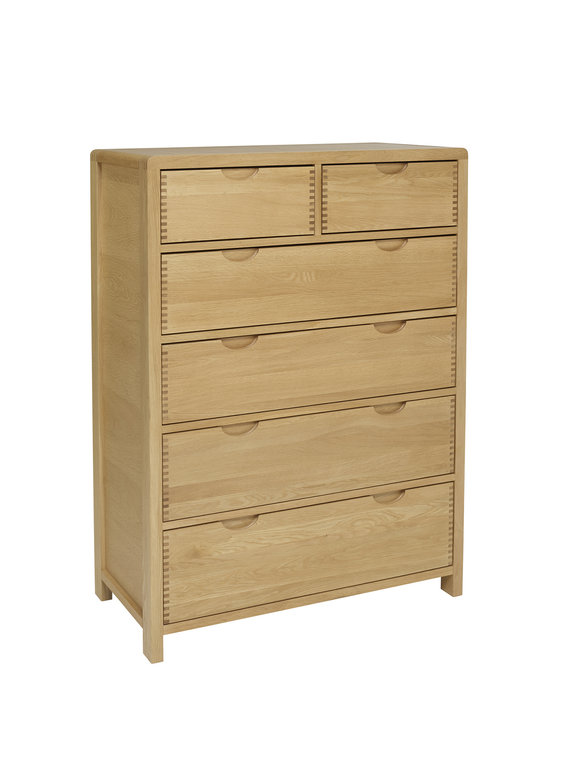 Image of Bosco Bedroom 6 Drawer Tall Wide Chest