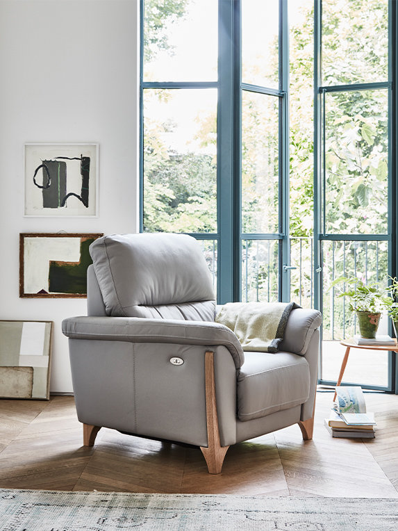 ercol leather armchair