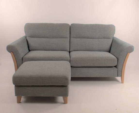 Image of Trieste Large Sofa & Storage Footstool - T222 Blue