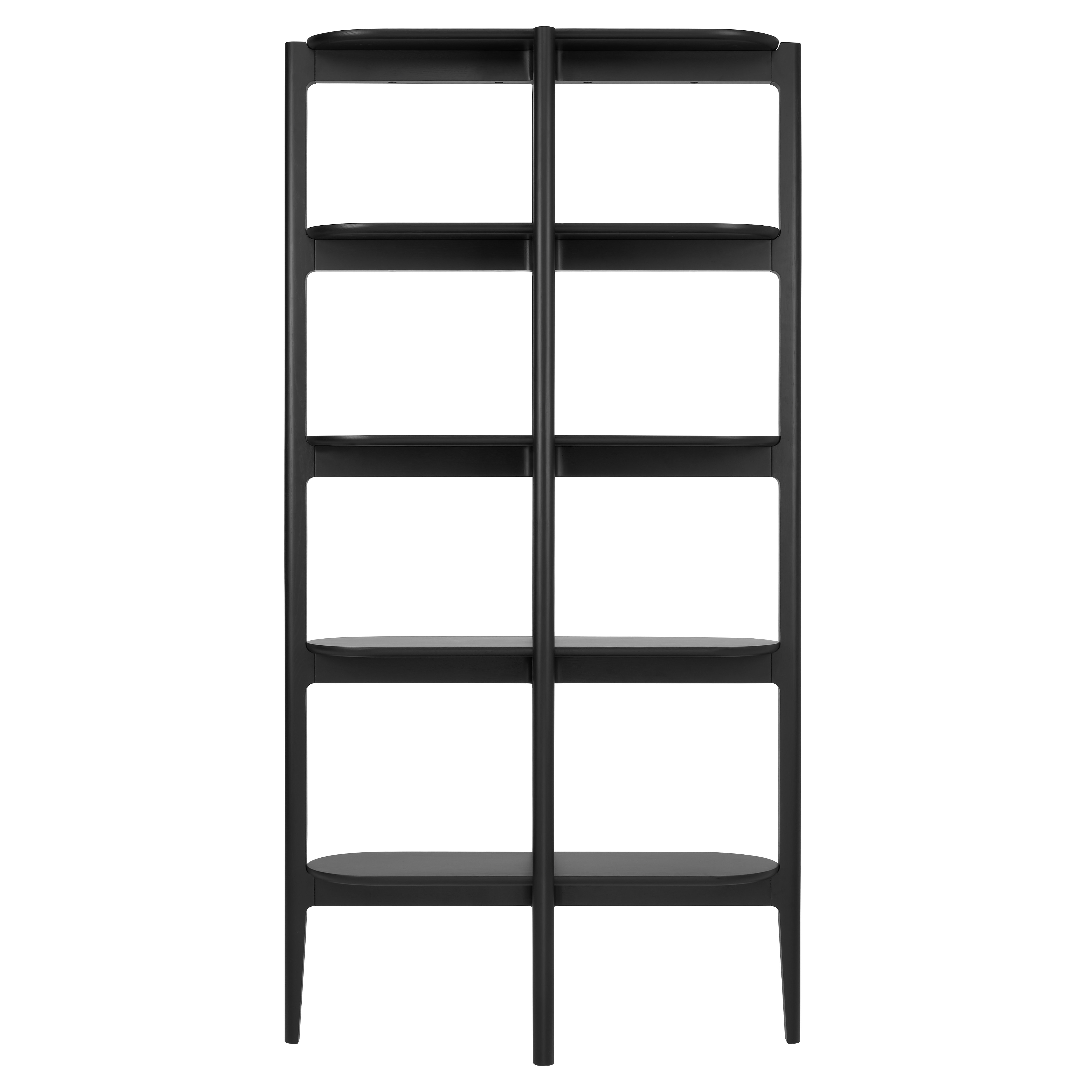 Oak and black on sale shelving unit