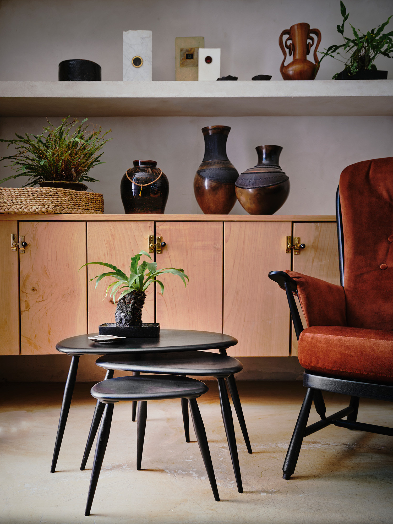 ercol nest of three tables