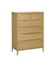 Rimini 6 Drawer Tall Wide Chest in CM Oak