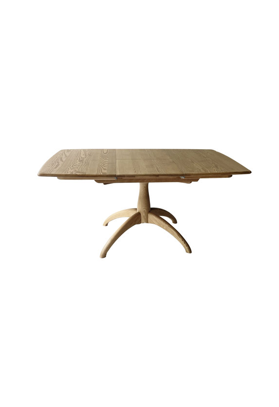 Image of Pedestal Extending Dining Table in Oak Stain on Ash