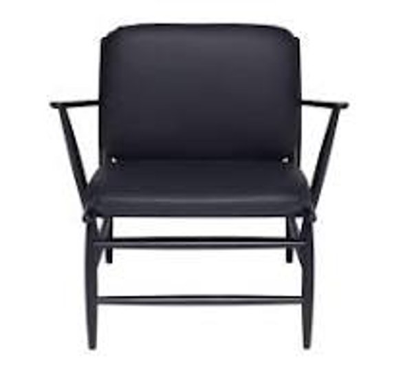 Image of Von Armchair in Black & Black Leather L101