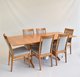 Novoli Medium Pedestal Ext Table & 4353 Novoli Padded Back Dining Chair x 6 LT