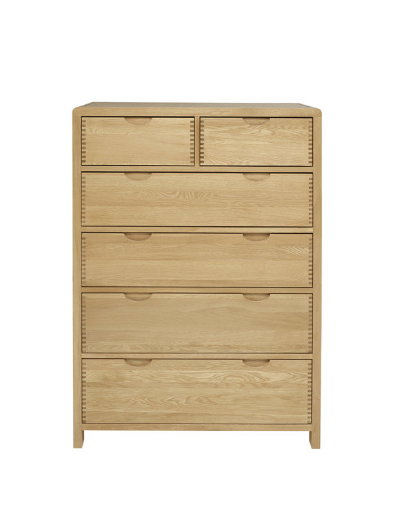 Bosco Bedroom 6 Drawer Tall Wide Chest, Tall Dresser Height In Cm