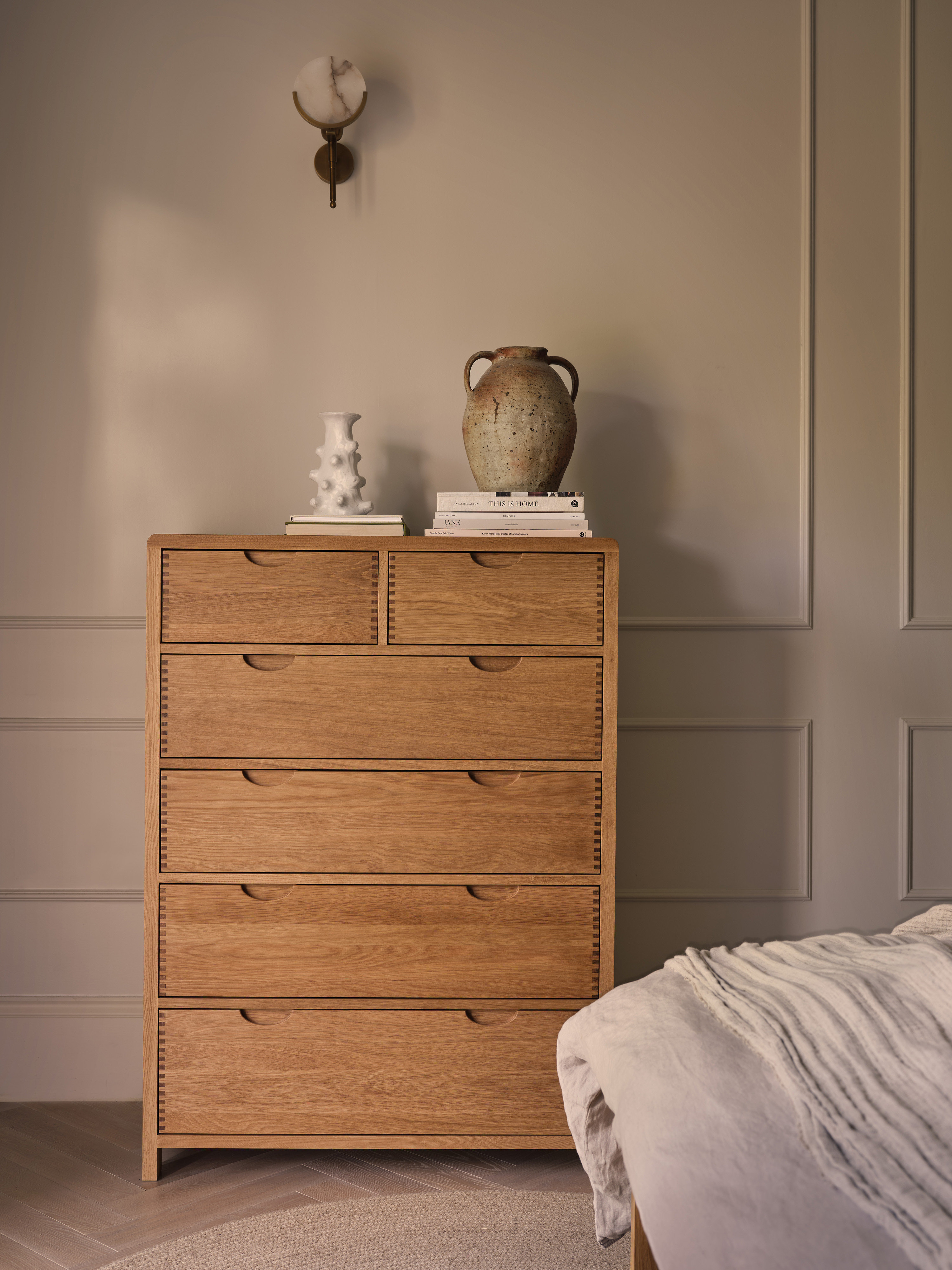 Bosco Bedroom 6 Drawer Tall Wide Chest