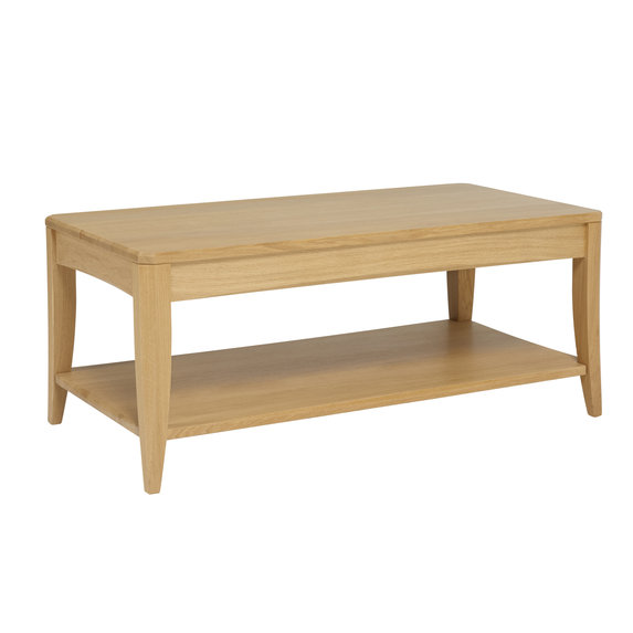 Image of Artisan Coffee Table With Wooden Shelf in CM Oak