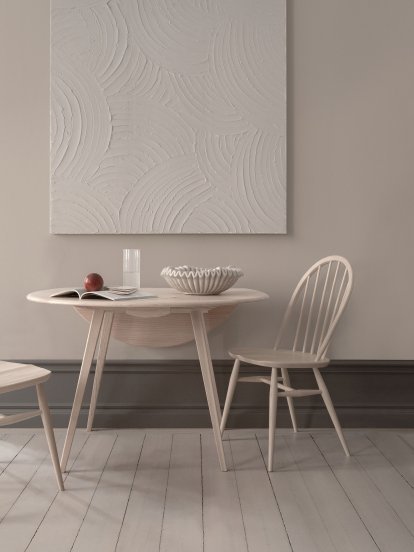 Drop leaf table and Utility chair in NM finish