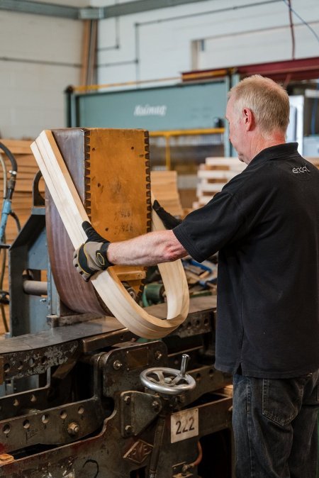 The steam bent back of a Quaker Dining Chair 