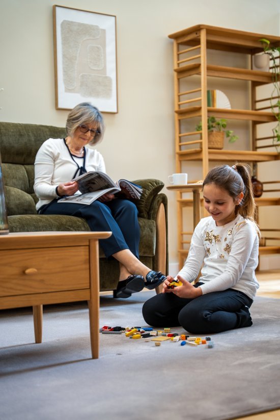 The Mondello Recliner, Teramo Coffee Table and Open Shelving Unit