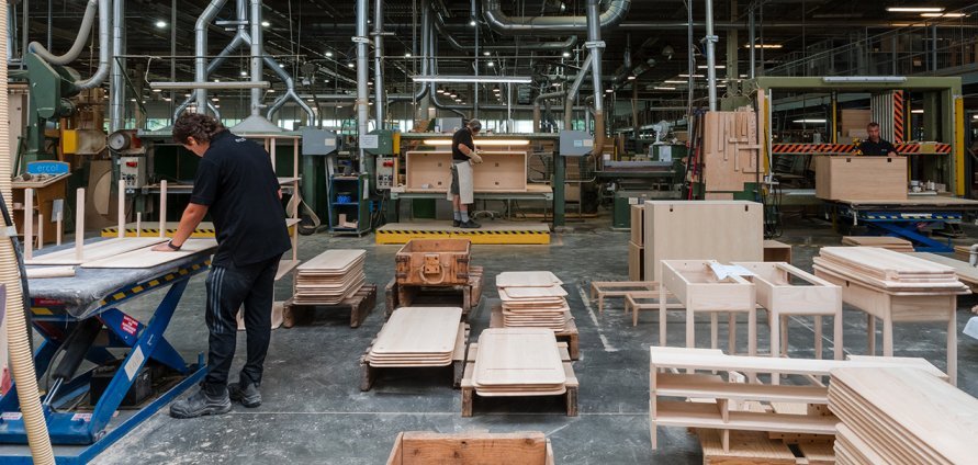 ercol factory, Cabinet shop