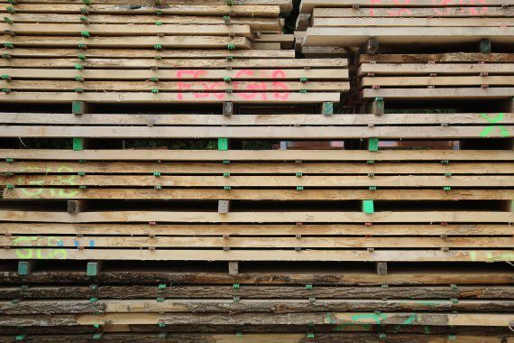A stack of British timber