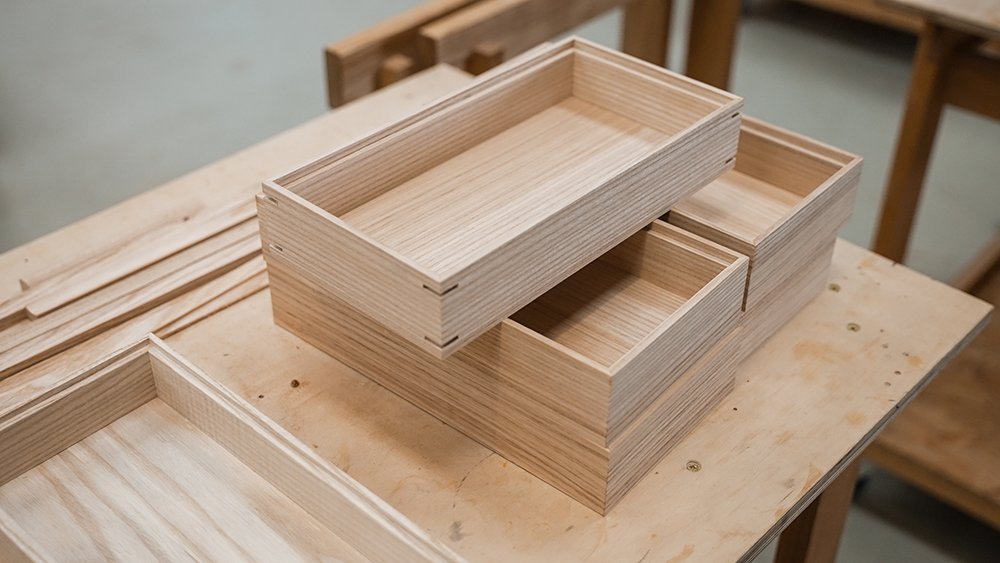 Stack of wooden boxes
