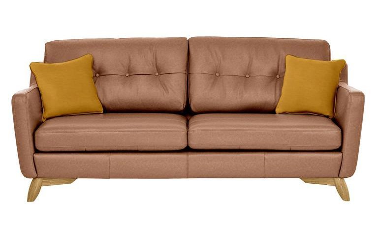 Cosenza large sofa in L1503 leather with T241 scatters
